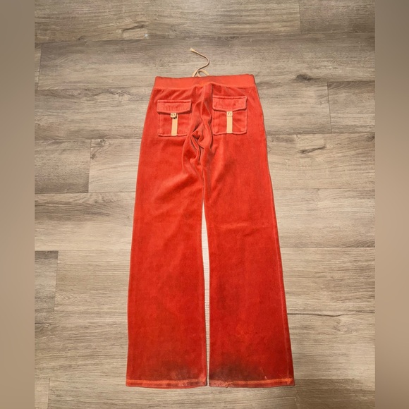 Elegant Red Velour Women's Trousers - Picture 2 of 3